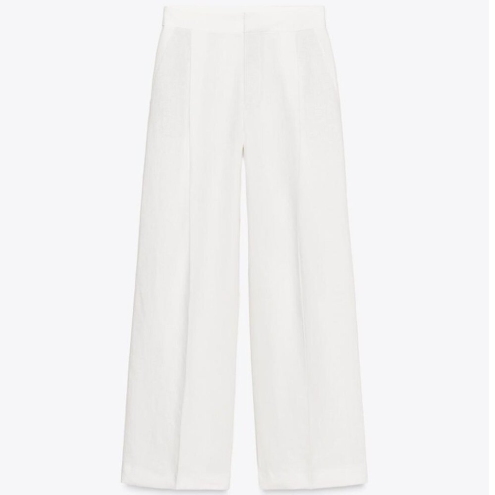 NWT Zara Linen Trousers - XS - White - Picture 2 of 6